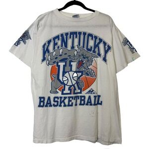 Vintage University of Kentucky Shirt Mens L NCAA Basketball Champions 90s White